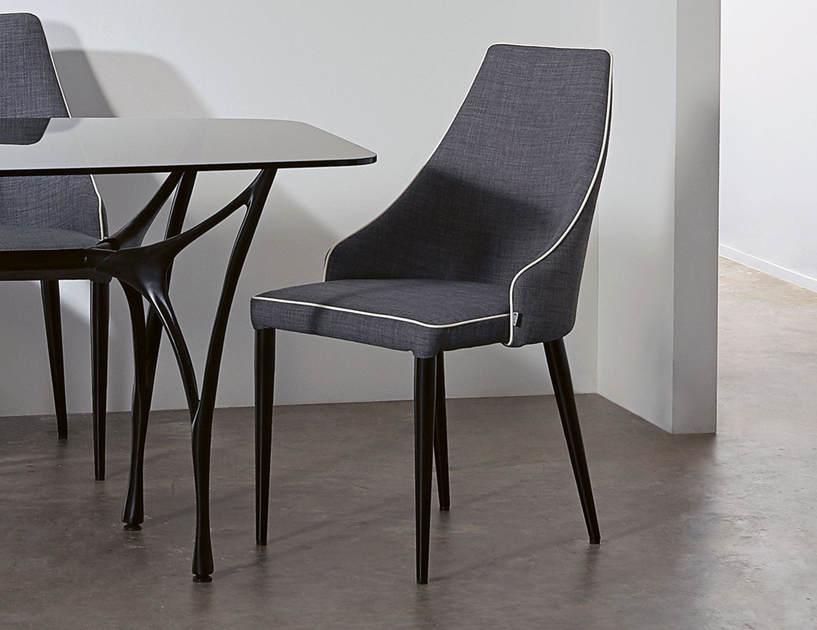 Charles dining chairs styled in a modern dining setting