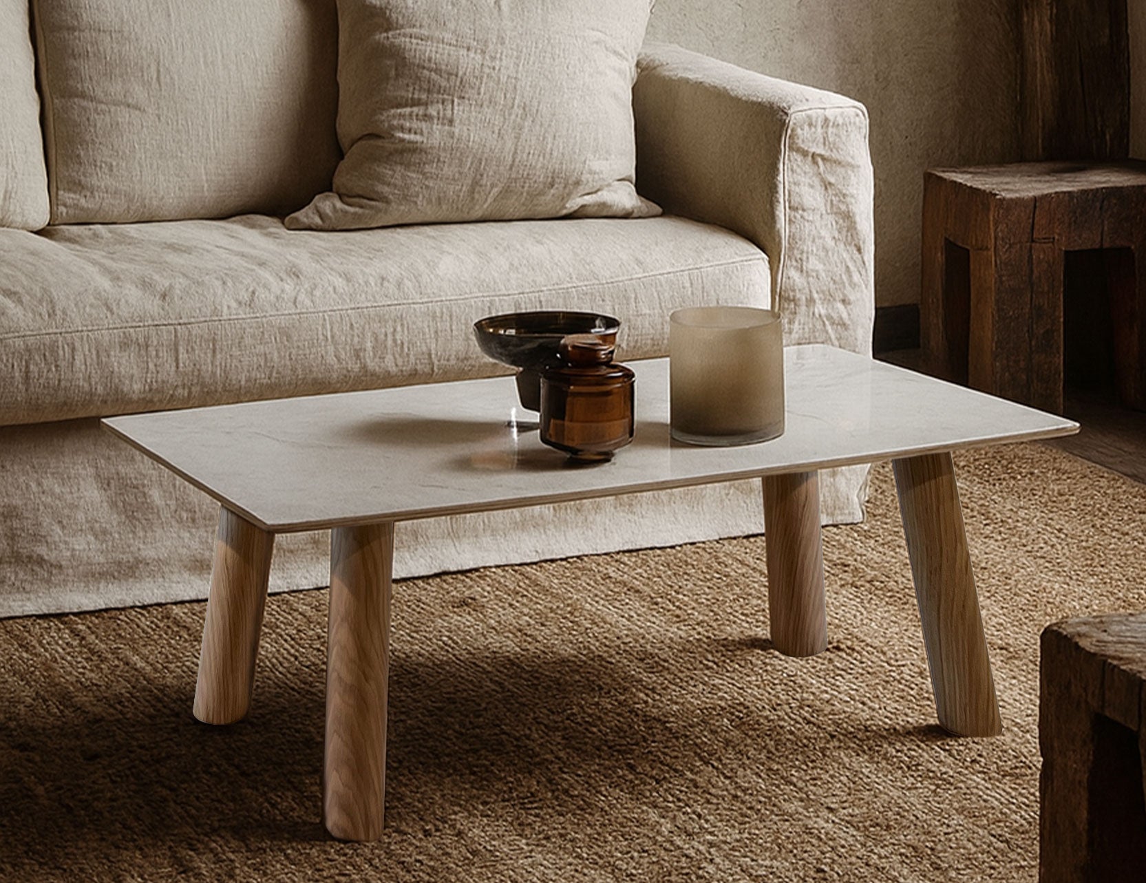 Bela coffee table styled in a contemporary living room
