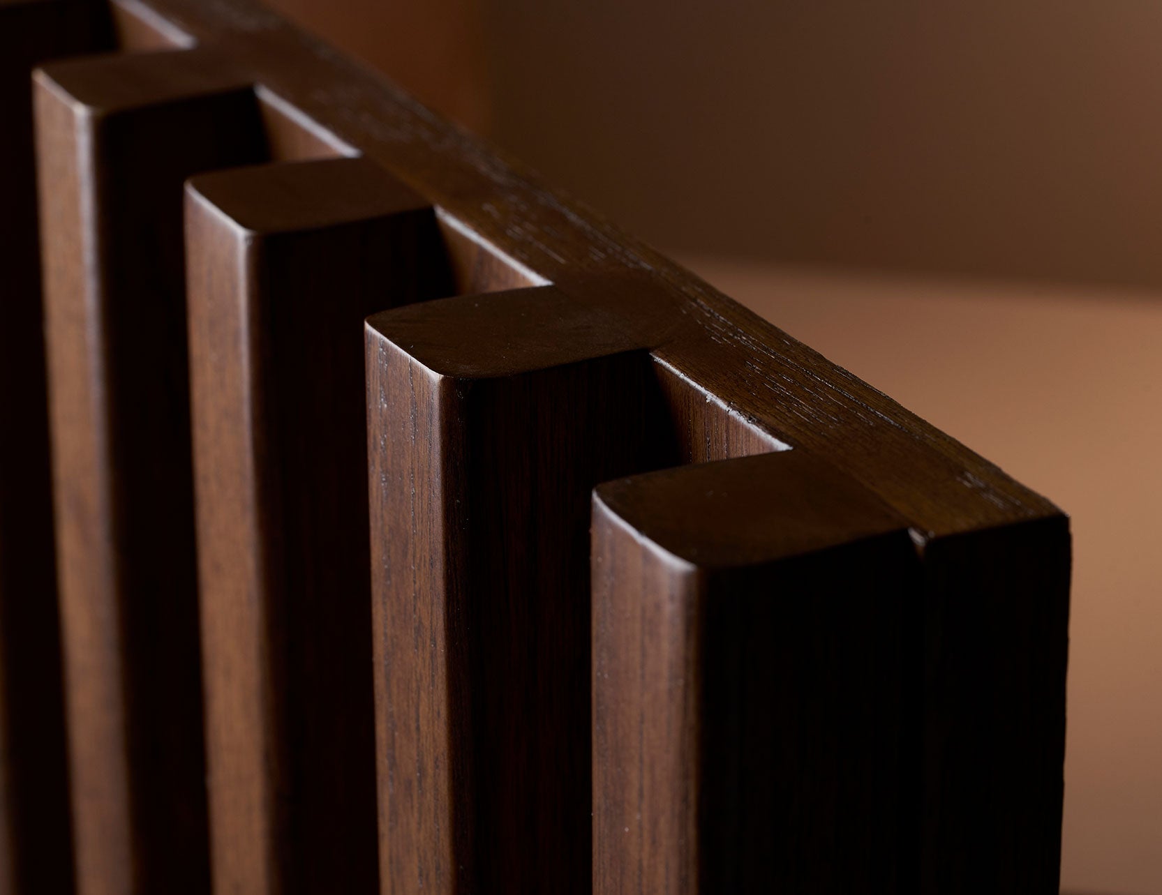 Louvre TV console close up highlighting surface detail