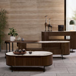 Modern TV console with a clean linear design