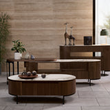 Modern TV console with a clean linear design