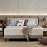 Slanted bed frame paired with mattress in a bedroom setting