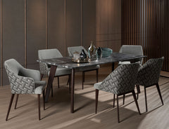 Black Beauty dining set styled in an elegant dining space