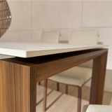 Carment dining set shown from an angled perspective
