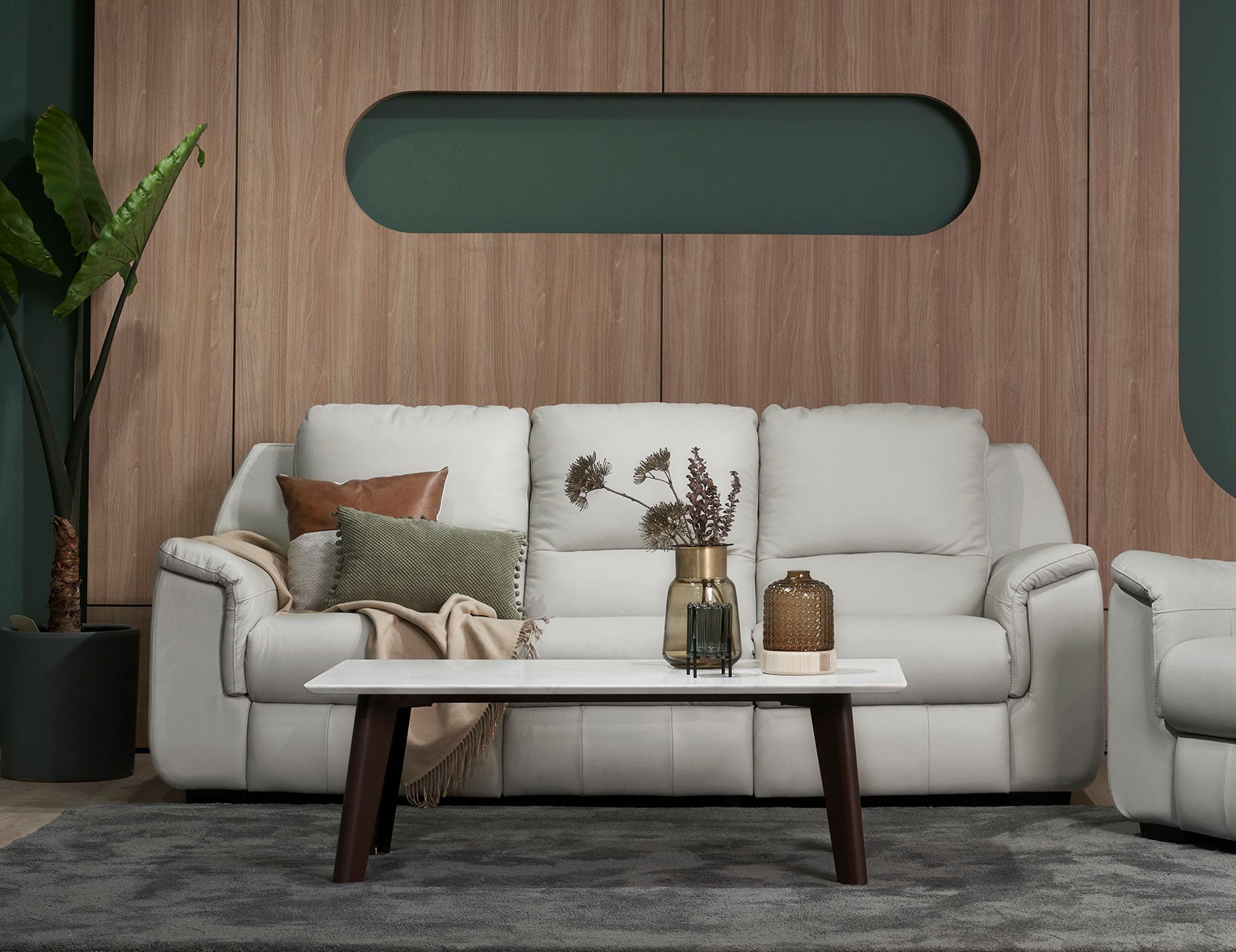 Modern coffee table with a slim rectangular tabletop