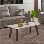 Modern coffee table showcasing a clean linear silhouette