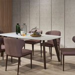 Carrara dining table styled in a refined dining space