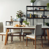 Bolda dining table featuring a sculptural base design