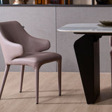 Hugg dining chair featuring a soft rounded backrest