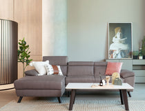 Marvin fabric L shape sofa styled for modern living