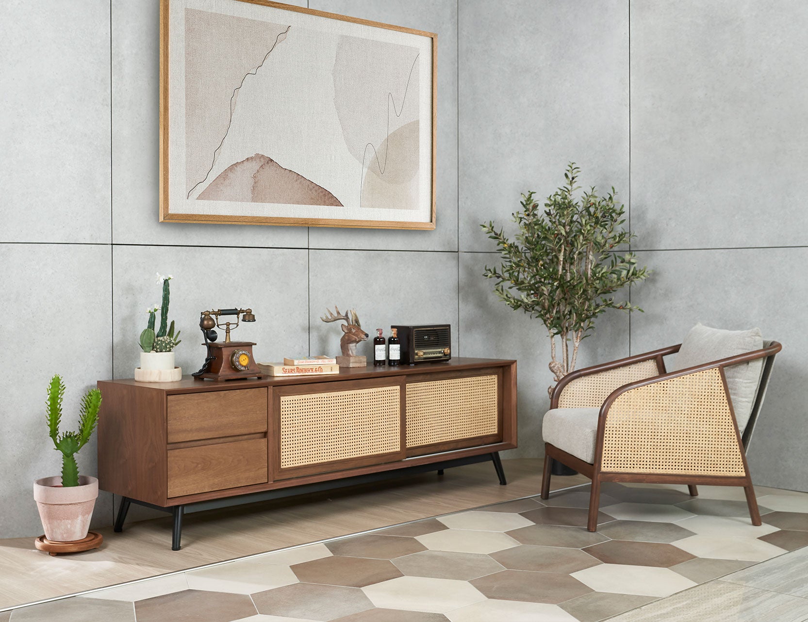 Nash armchair styled in a contemporary interior