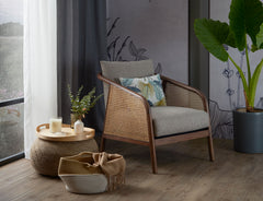 Nash rattan armchair with a natural textured finish
