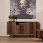 Louvre storage cabinet with a refined modern profile