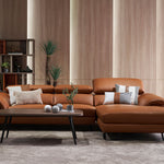 Korus leather sofa styled with complementary furniture