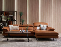 Korus leather sofa styled with complementary furniture