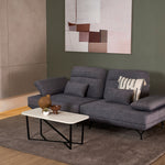 Truso fabric three seater sofa with clean modern lines
