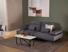 Truso fabric three seater sofa with clean modern lines