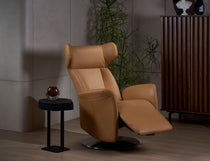 Wingback chair styled with matching furniture pieces