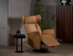 Wingback chair styled with matching furniture pieces