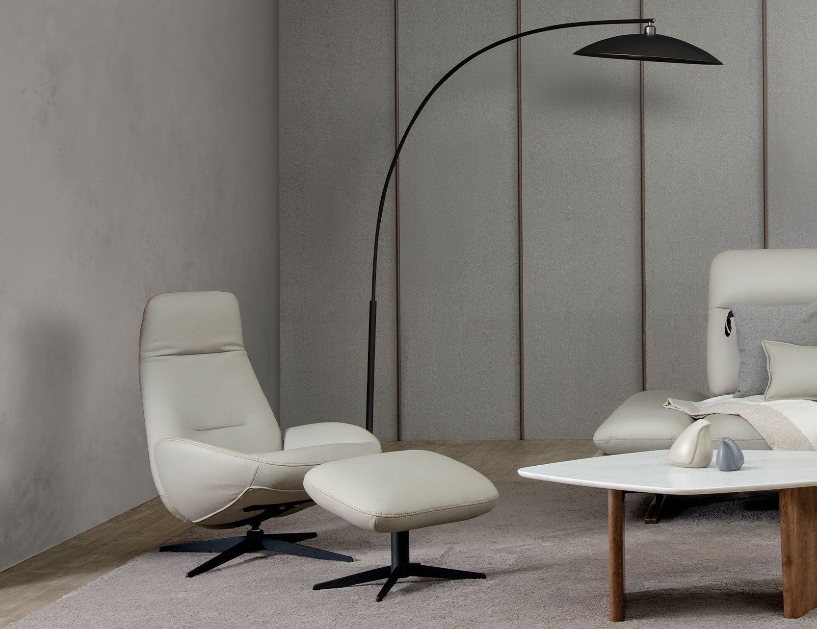 Olso sofa with a modern structured form