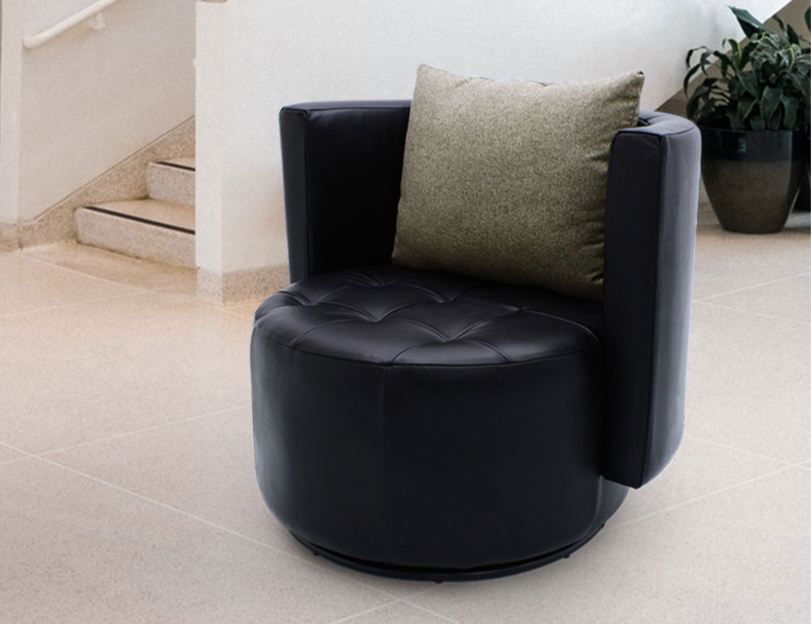 Club lounge chair shown from an alternate angle