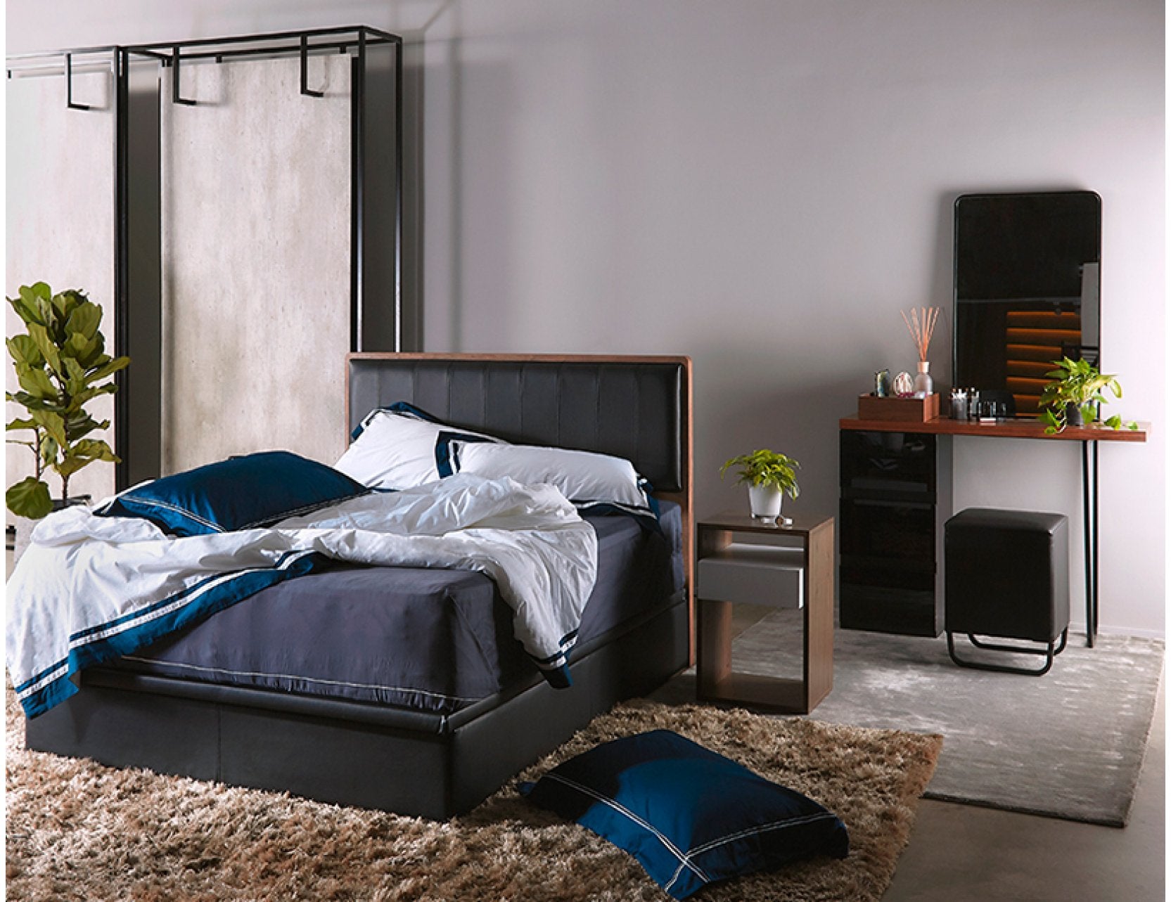 Storage furniture styled in a lifestyle setting