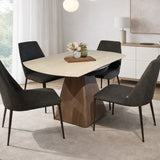 TRAVIS Travertine Sintered Stone Top Dining Table