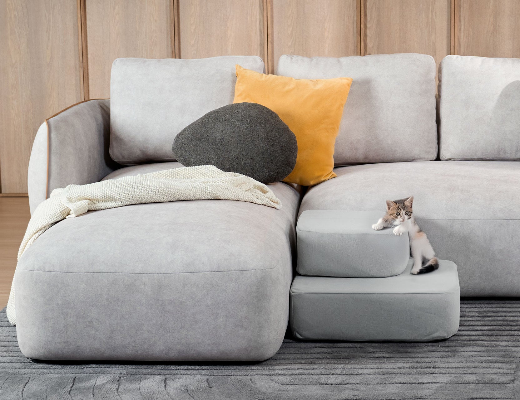Pet steps designed for pet friendly sofa access