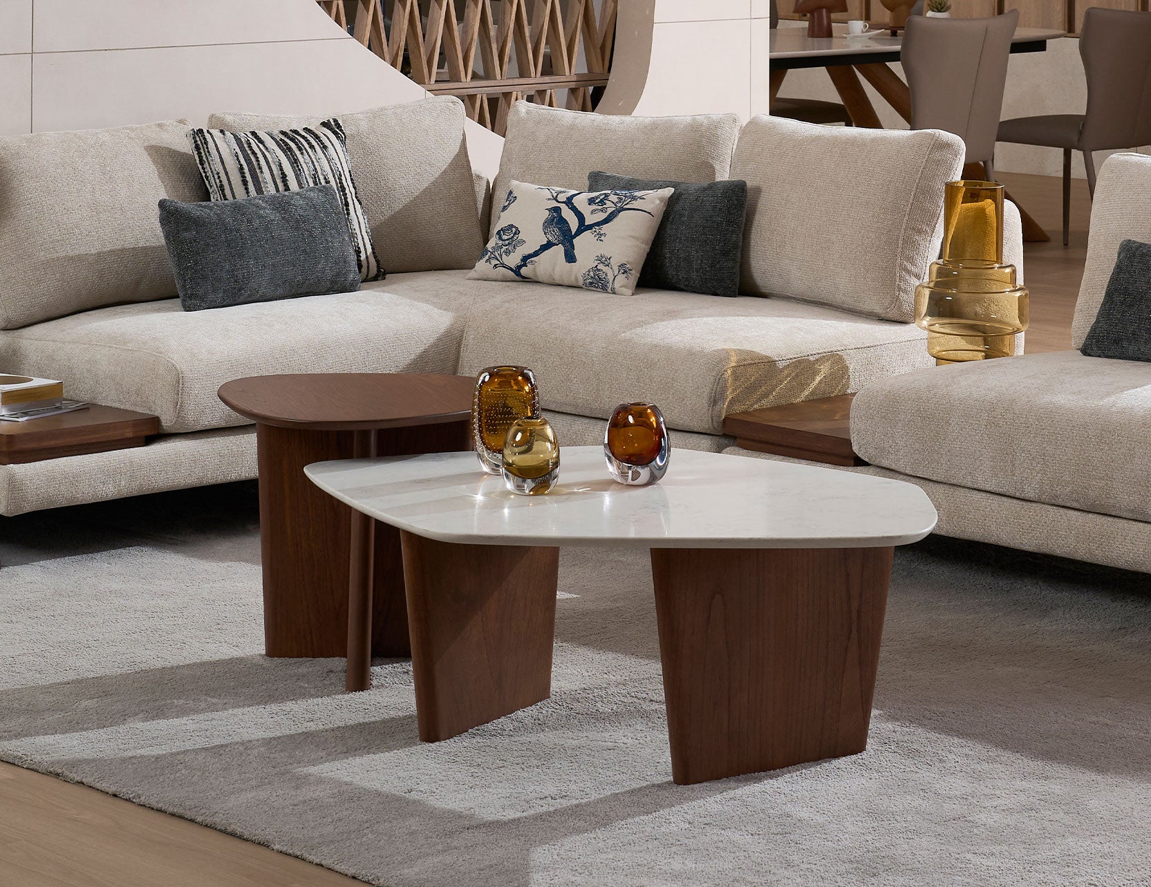 Arc coffee table shown from a different angle