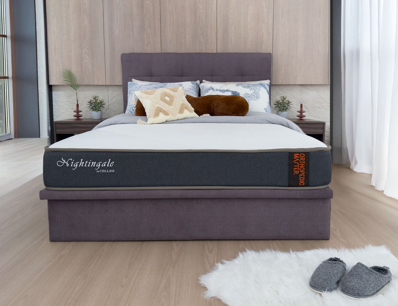 Altumo bed frame with integrated storage design
