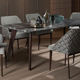 Black Beauty dining table set shown from a different angle
