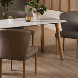 Anna leather dining chair with a refined upholstered finish