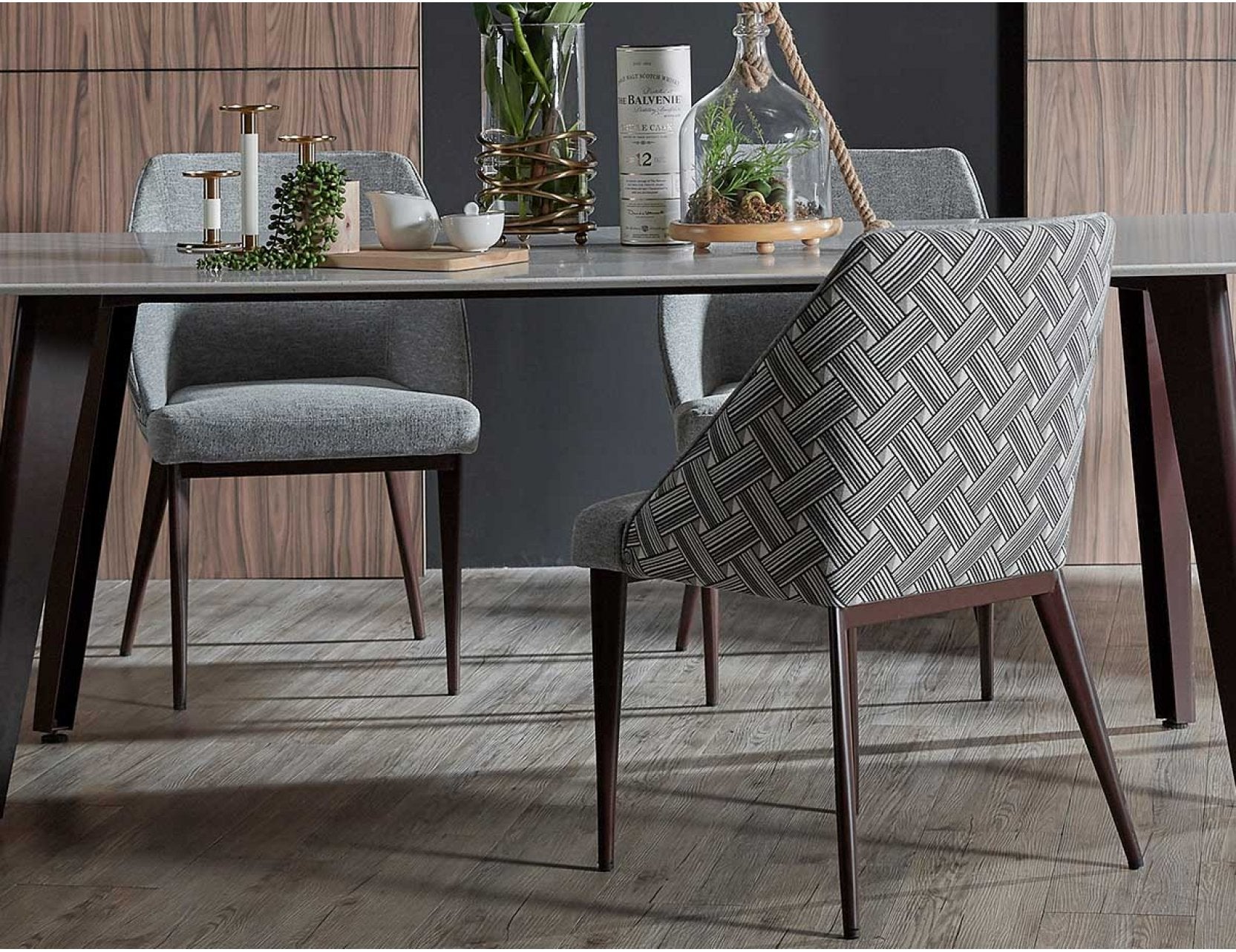 Hatch dining chair styled in a minimalist dining space