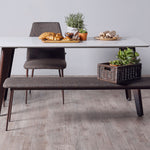 Henry dining bench featuring a refined contemporary profile