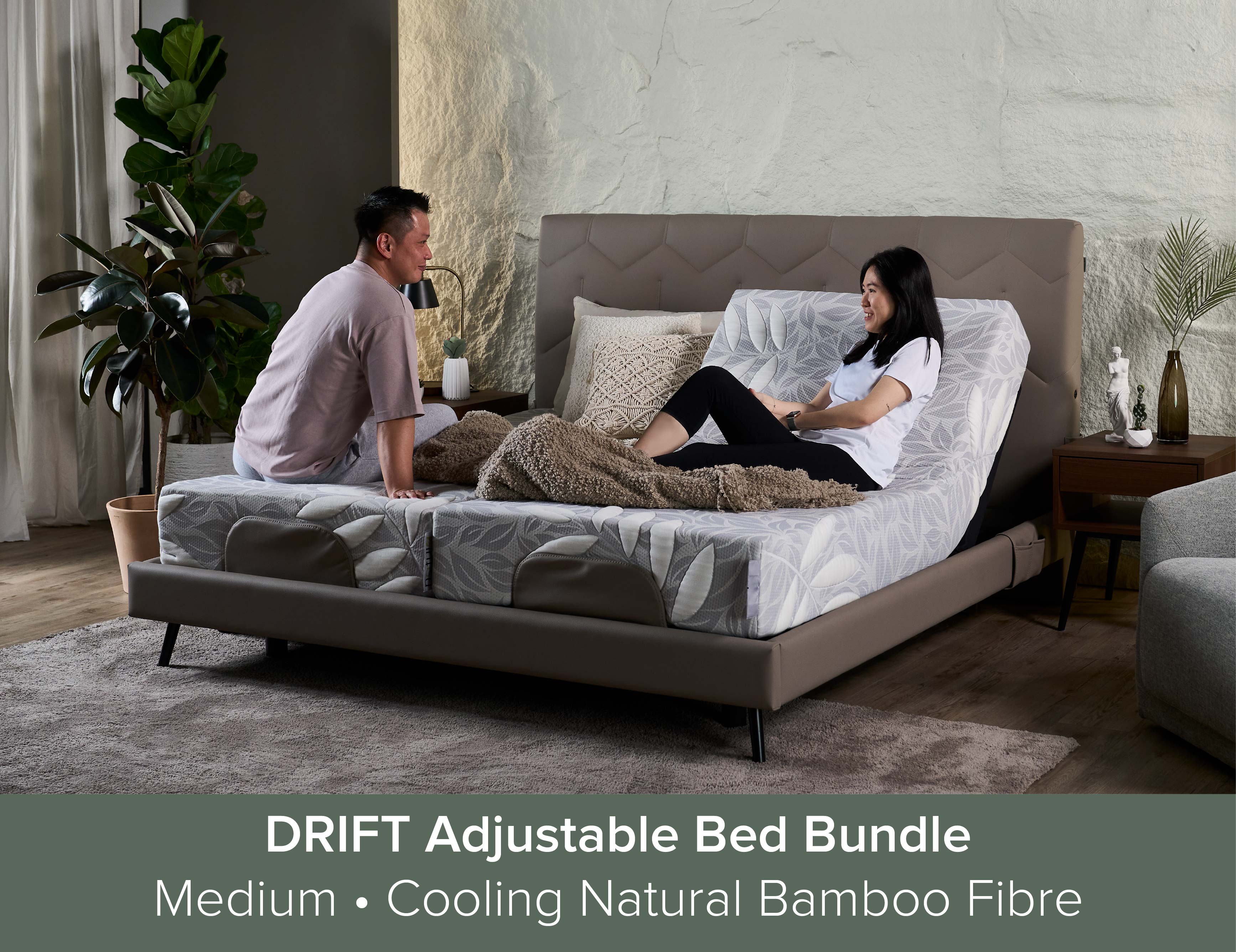 Bedroom package set featuring coordinated bed frame and mattress