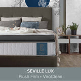 Mattress displayed on a minimalist bed base