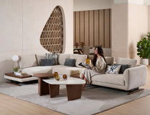 Evita leather recliner sofa in a modern living room setting