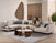 Evita leather recliner sofa in a modern living room setting