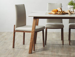 Flex dining chair styled in a modern dining setting