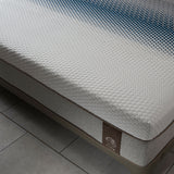 Flow mattress shown in a clean bedroom layout