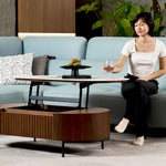 Fluto coffee table highlighting its sculptural base