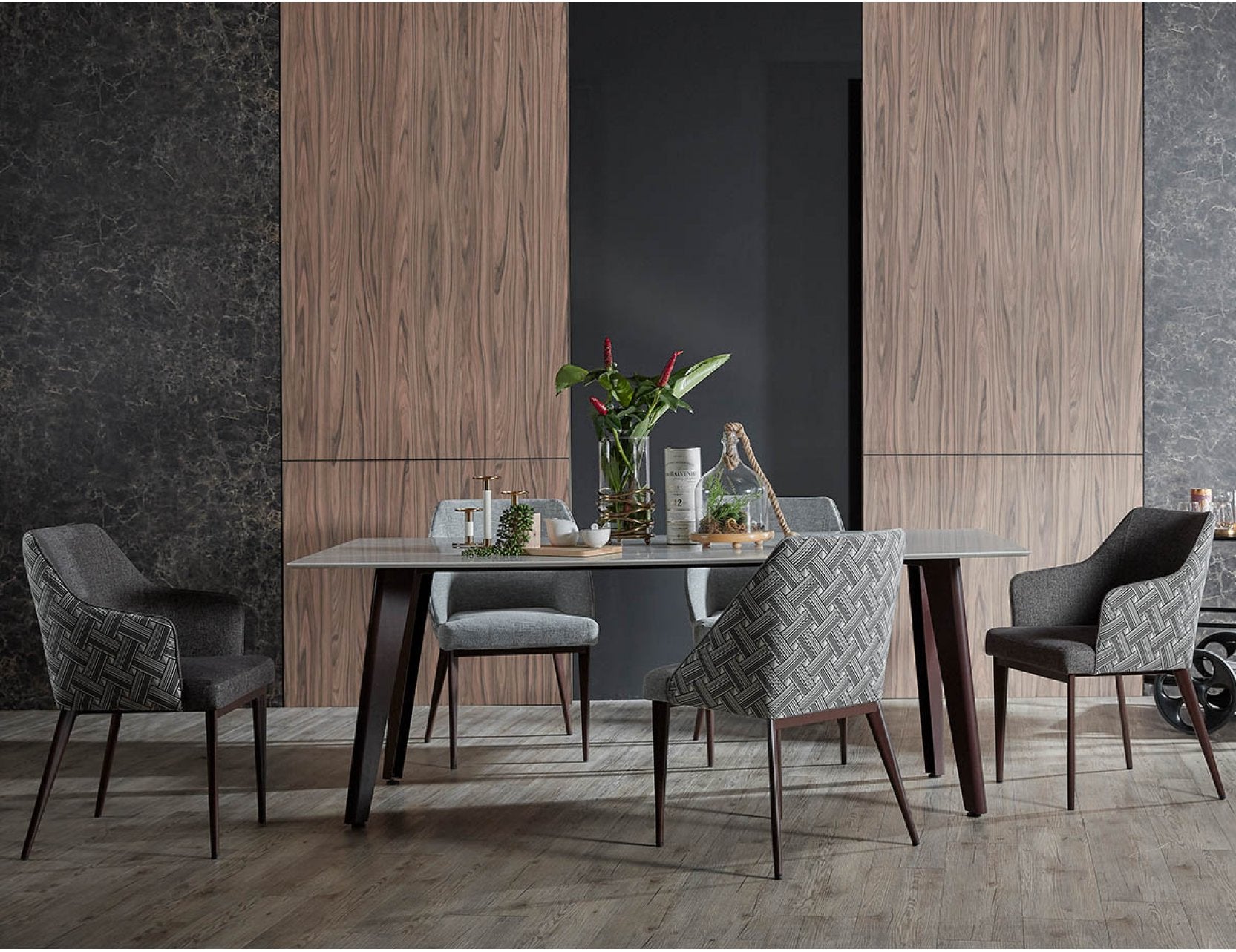 Kay dining chair styled with a modern dining table