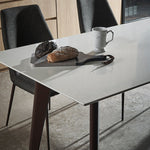 Kay quartz dining table with a clean modern profile