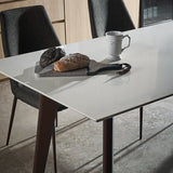 Kay quartz dining table with a clean modern profile