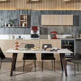 Kay quartz dining table bundle with six seater setup