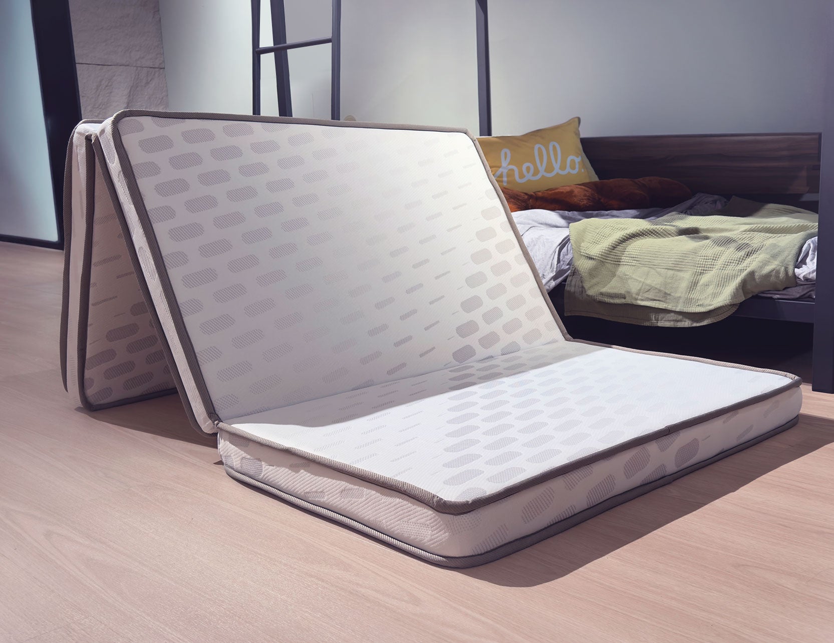 Trifold floor mattress for flexible lounging