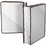 Trifold floor mattress shown in a compact fold