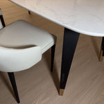 Nero dining table leg detail close up