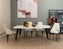 Nero dining set styled in a contemporary dining space