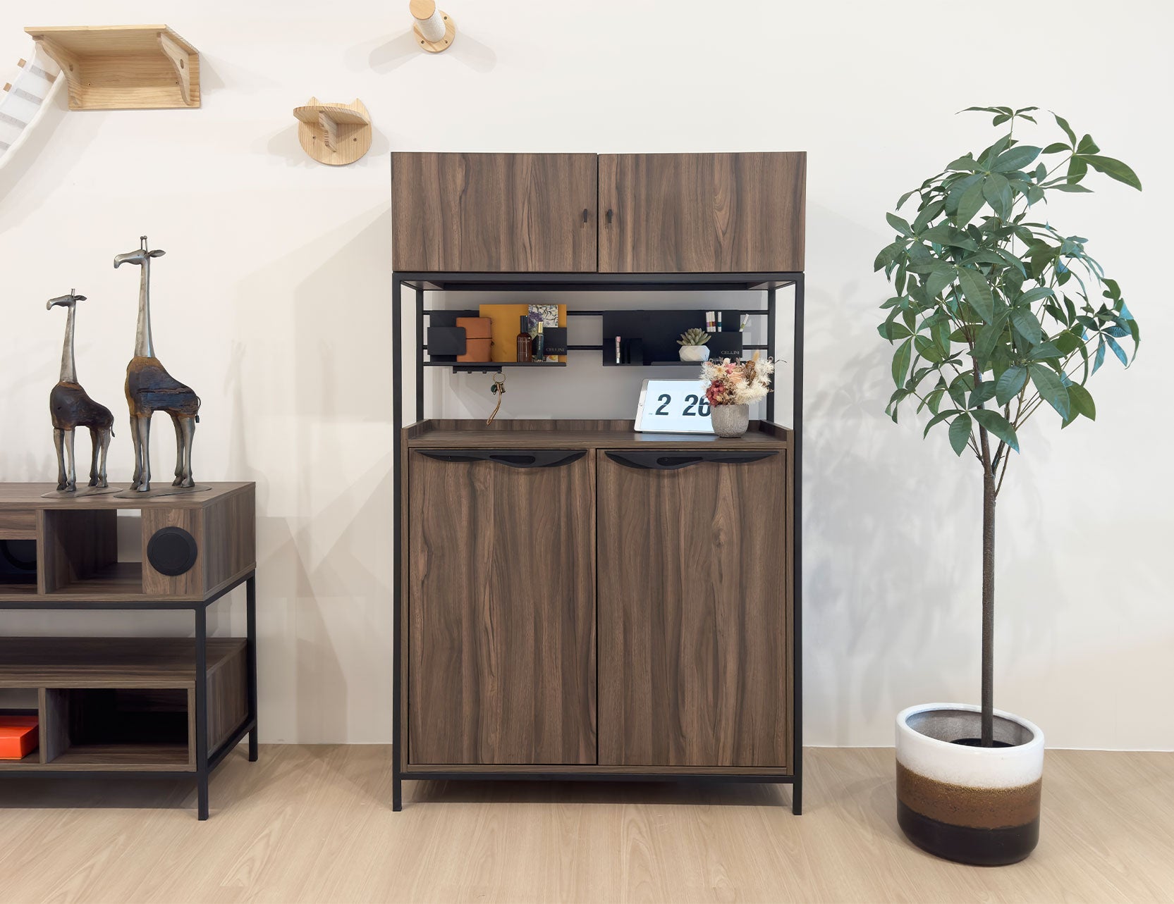 Nero storage cabinet with a clean modern silhouette